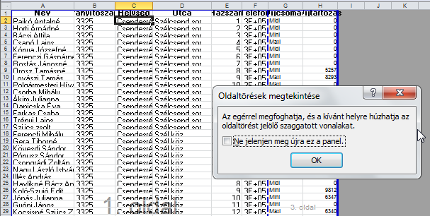 lapra! Nézd meg a nyomtatási képen is! Lap elrendezése nézet Oldaltöréses nézet Eddig Normál nézetben dolgoztunk.