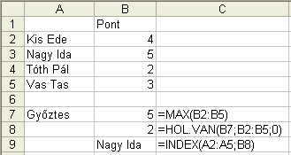 42 í r t a : V i d a A t t i l a - w w w. h a n s a g i i s k. h u Egymásra épülő számítások összevonása egy képletbe A külön cellába részeredmények képleteit egy cellába is írhatjuk. 1. példa Pl.