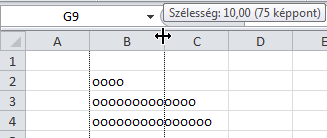 Oszlopszélességek beállítása egérrel Az oszlopszélességek gyors beállítási módját már ismered, és gondolom, használtad is a feladatok megoldásánál.