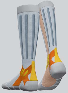 megerősítések a lábikra védelmére A bokát puhán meg támasztó kialakítás A lábujjak