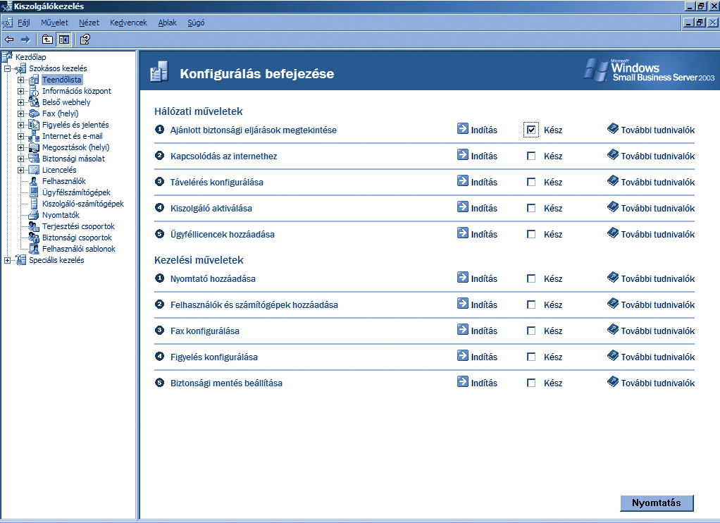 komponensek, amelyek a Microsoft véleménye szerint a kisvállalatok egy részének fölöslegesek lehetnek.