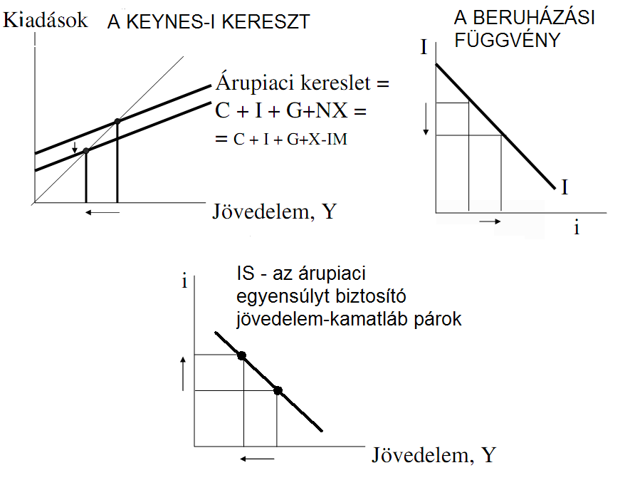 Összesítve: a G, az X és az IM keresleti tényezıket a továbbiakban autonóm, az Y jövedelemtıl nem függı tényezıként kezeljük. 9.2.