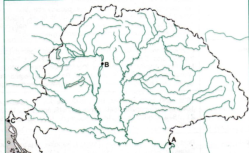 Kösse az alábbi leírásokat a vaktérképen bejelölt topográfiai egységekhez! a.) A középkorban a Horvát, majd a Magyar Királyság része, 1776-tól Horvátországhoz tartozott, majd újra a Magyar Királysághoz.