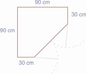 A 0 cm alapélű, 5 cm testmagasságú, rombusz alapú egyees hasábok közül melyik- ek a legagyobb a térfogata? Számítsd ki a maximális térfogatot és azt is, hogy ekkor meyi a felszí! 5. Egy hasáb alakú sarokgardrób alaplapja látható az ábrá.