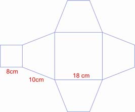 8 MATEMATIKA A. ÉVFOLYAM TANULÓK KÖNYVE 54. Egy 4 cm élű kocka egyik oldaláak csúcsait összekötjük a szemközti oldal középpotjával. Határozd meg az így kapott gúla térfogatát és felszíét! 55.