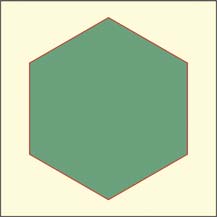 Megoldás: A hatszög szimmetriategelyeiek metszéspotjából a csúcsokhoz húzott szakaszok a hatszöget hat egybevágó szabályos háromszögre botják.