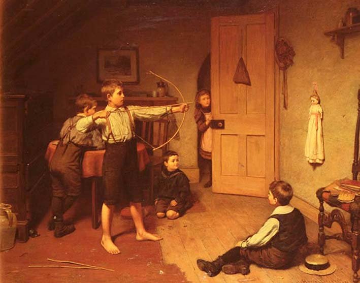 7. kép Krikettjáték (1904). Olaj, vászon, 70 90 cm. Christie s, London 8. kép Az íjász (1894). Olaj, vászon, 71 92 cm. Art Resource Centre, New York val.