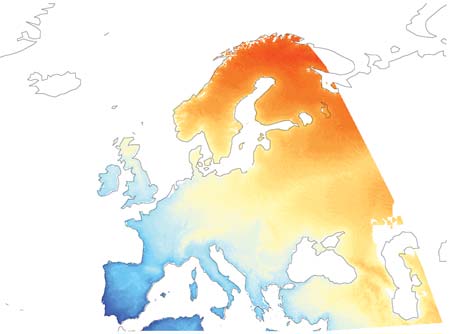 Közép- és Dél-Európában a legforróbb napok hőmérséklete várhatóan lényegesen jobban fog növekedni, mint az évszaknak megfelelő helyi átlaghőmérséklet: a hőmérsékleti szélsőértékek akár 6