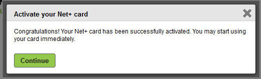 . lépés Gratulálunk! Ezzel sikeresen aktiválta Net+ kártyáját.