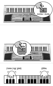 7. A billentyűzet felosztása (Organ) 8. Egy hang megszólaltatása (Piano) A következőképpen oszthatjuk fel a billentyűzetet az Arranger használata nélkül.