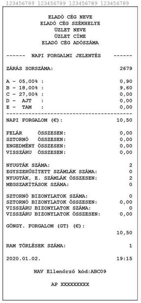 követően (fizetés euróval) (a kötelező tartalmi elemek és a nem kötelező tartalmi