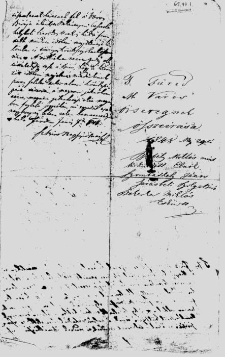 A tiszafüredi nemzetőrök összeírása. Készült: 1848. május 29.