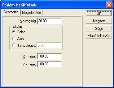 Födém adatainak megadása A Födém adatait a fenti ikon segítségével is megadhatjuk. A következő dialógusdoboz jelenik meg. Födém 5-10.ábra: Födém dialógusdoboza VASTAGSÁG: A födém vastagsága.