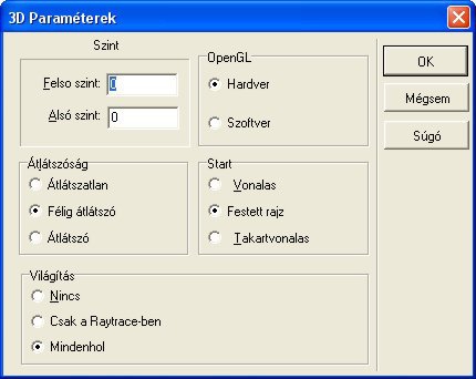 A különböző alparancsok a 3D parancs alparancsaiban láthatók, de két alparancs a és a ikonon keresztül is hívható.