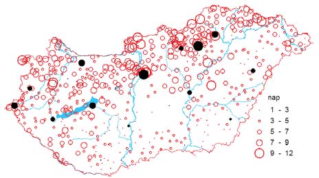 LÉGKÖR 53. évf. 2008. 3. szám 25 megközelítôleg egy idôben lép fel országosan, történhet ez front átvonulása, vagy konvektív tevékenység miatt, ez különösen igaz volt augusztus 8-ára.