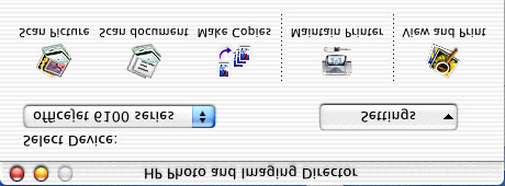 kezelési alapismeretek 3 6 1 2 4 5 7 A Director for Macintosh OS9 és OS X esetén lehet ség funkció 1 Scan Picture (Kép beolvasása): Kép beolvasása és megjelenítése a HP Imaging Centerben 2 Scan