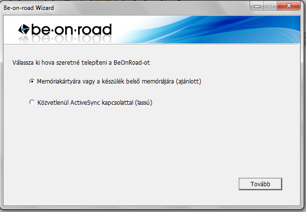 segítségével. 10. Indítsa el a számítógépen Be-on-road Wizardot. 11.