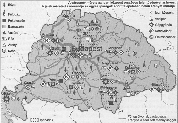 A gyáripar szerkezetének alakulása iparág munkások létszáma és százalékos megoszlása termelési érték és százalékos megoszlása 1898 1913 1898 1913 ezer % ezer % millió % millió % fő fő korona korona