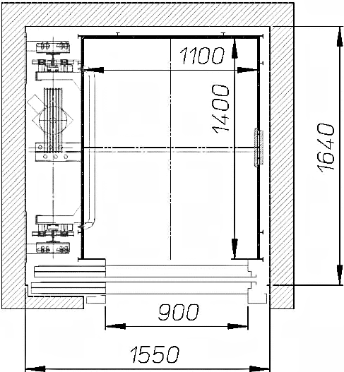 MRM W Line: Tér optimalizáció Meglévő MRM megoldás Hidraulikus felvonók