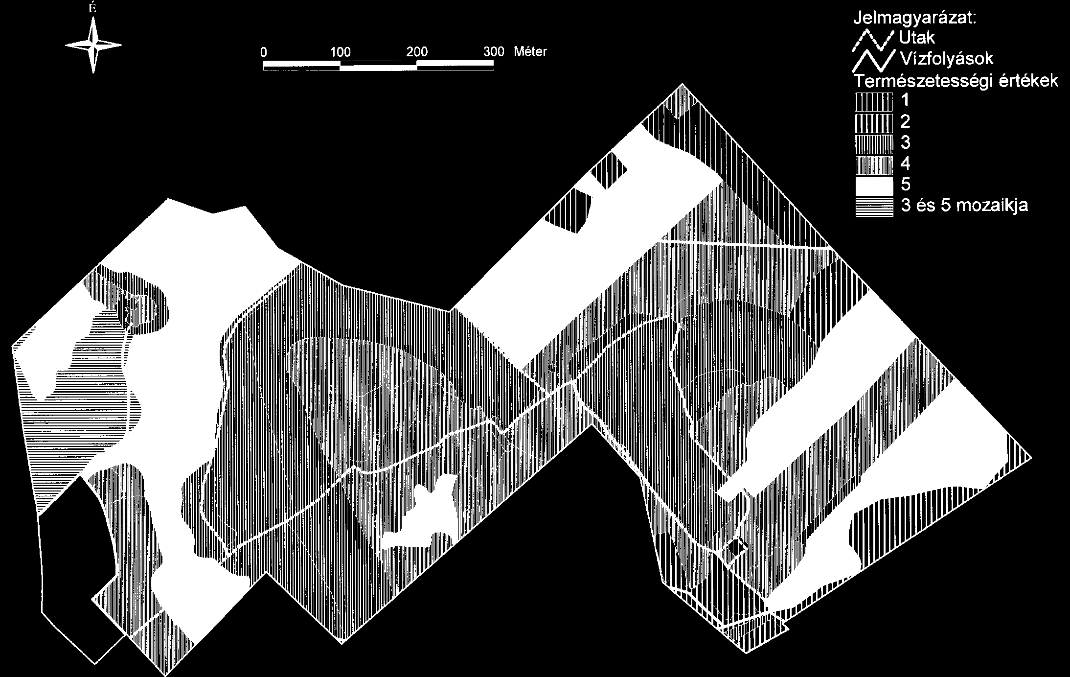 3. térkép A Bátorligeti Õsláp TT természetességi térképe 2004-ben (módosított NÉMETH-SEREGÉLYES-féle természetesség) Map 3.