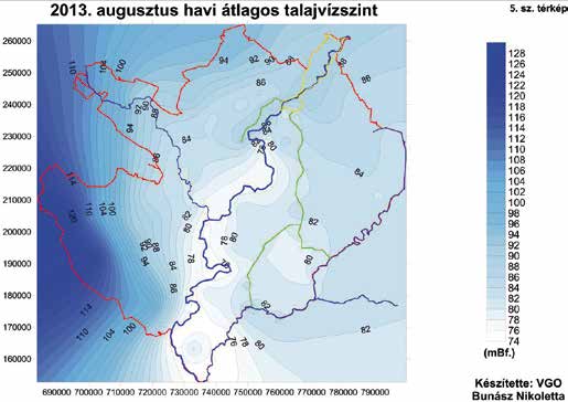 ) A kedvezőtlen hidrometeorológiai helyzet (aszály), a vízhiányos időszak felszín alatti vízkészletekre gyakorolt hatásának kimutatása érdekében a VGO a következő feldolgozásokat készíti el: Átlagos