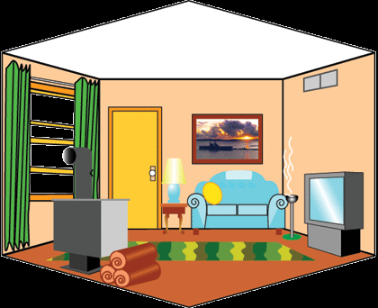 1. Energia otthon Járjuk végig képzeletben a lakásunk helyiségeit, és vegyük szemügyre, hogy melyik tárgy használ energiát, és nézzük is meg, hogy milyen energiát használ fel: TV elektromos energia