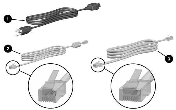 A külső hardverelemek Vezetékek és kábelek További alaptartozékok: Vezetékek és kábelek 1 Tápkábel* Ezzel csatlakoztatható a váltakozó áramú adapter az elektromos hálózati csatlakozóaljzathoz.