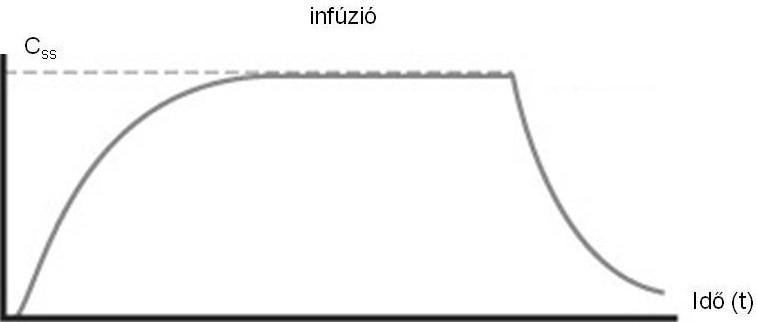 sebességétől függő állandó, ismételt adagolás esetén az átlagos gyógyszerszintnek kell megfelelnie.