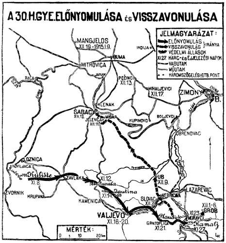 70 magaslatok alá. amelyen az ellenség még egyszer megkísérelte megvetni a lábát. A valjevo-sabaci országutat védte. 4. számú vázlat Béggel 6 órakor I.