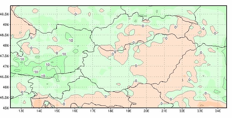 Éves relatív csapadékváltozás 2010