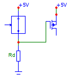 Digitális elektronika Térvezérlésű tranzisztor (Field Effect Transistor) MOSFET (Metall Oxid Semiconductor FET) PMOS logika Az alap inverterben cseréljük le a bipoláris tranzisztort Az alaplemezt