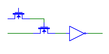 CMOS áramkörök MOSFET mint kapcsoló nmos pmos Erős 0 Digitális elektronika Gyenge 1 a nem elhanyagolható U m feszültségesés miatt Erős 1