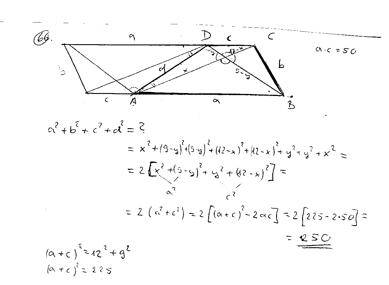 Euler tétele Ha az M, illetve N pont az ABCD négyszög AC illetve, BD átlójának felezőpontja, akkor AB 2 + BC 2 + CD 2 + DA 2 = AC 2 + BD 2 + 4 MN 2.