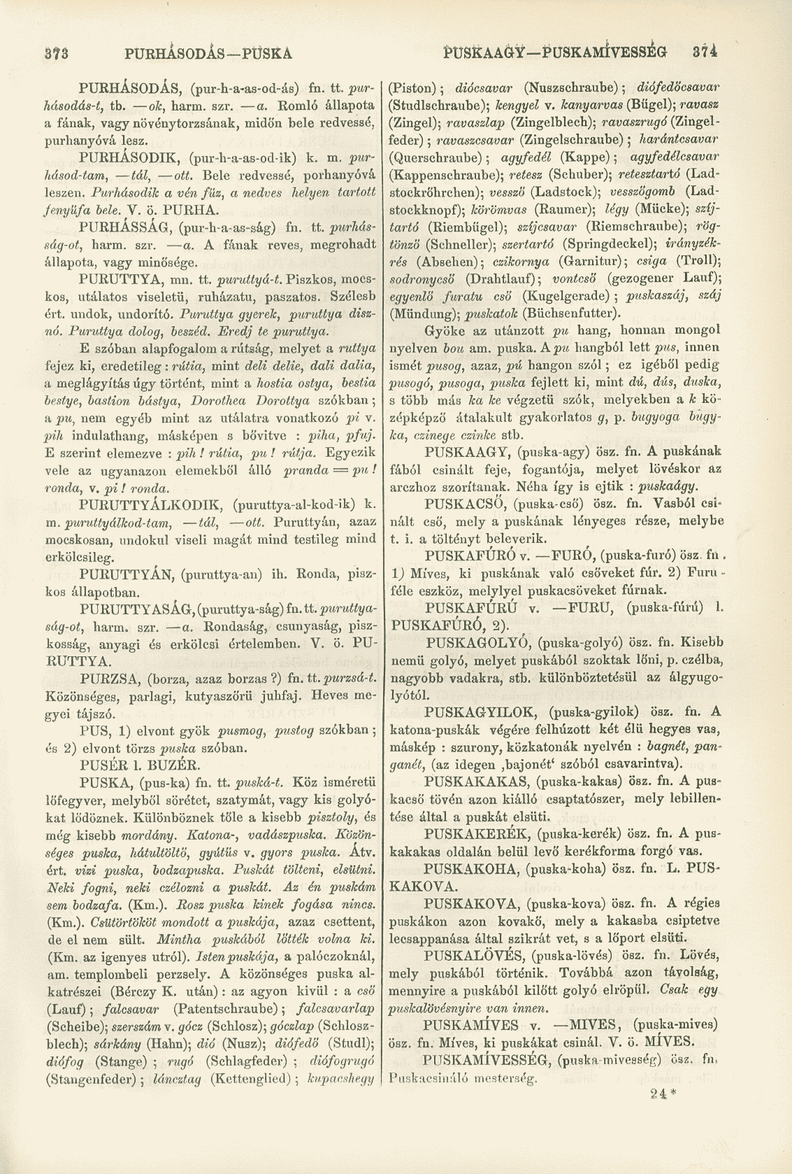 373 PURHÁSODÁS PUSKA PUSKAAGY PUSKAMÍVESSÉG 374 PUKHÁSODÁS, (pur-h-a-as-od-ás) fn. tt. purhásodás-t, tb. ok, harm. szr. a.