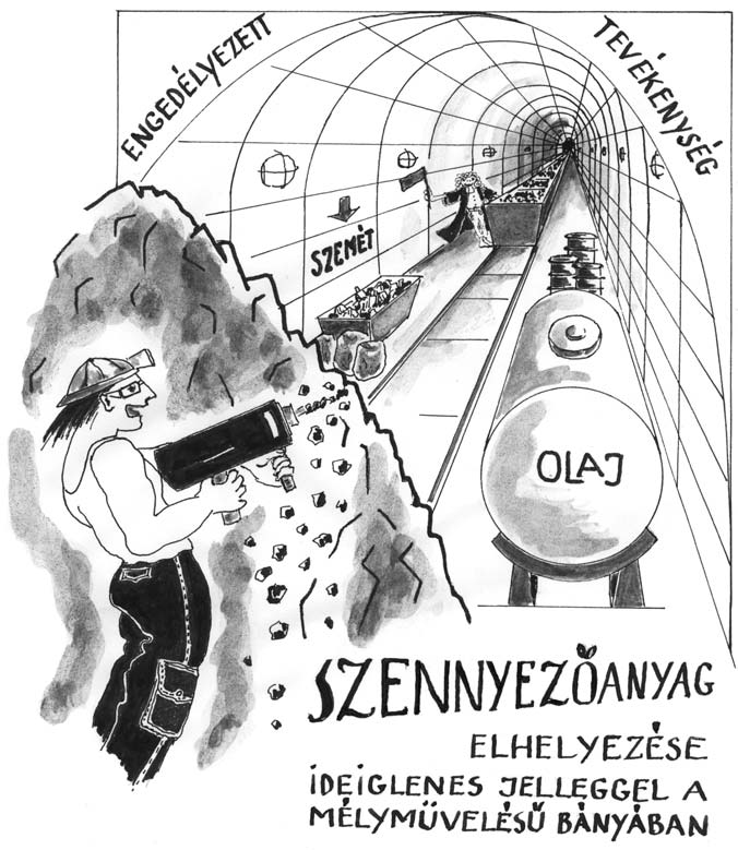 csakis az adott tevékenységbõl származik és nem tartalmaz az adott tevékenységbõl származótól eltérõ anyagot, a felszín alatti vizek szennyezésének megelõzése az elérhetõ legjobb technika