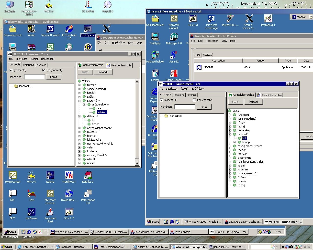 2.1. ábra. A MEODIT ontológia szerkesztő program nyitó képernyője 2.2. ábra. A MEODIT alkalmazás fő ablaka A program fő ablaka jelenik meg, amely az 1.3. ábrán látható.