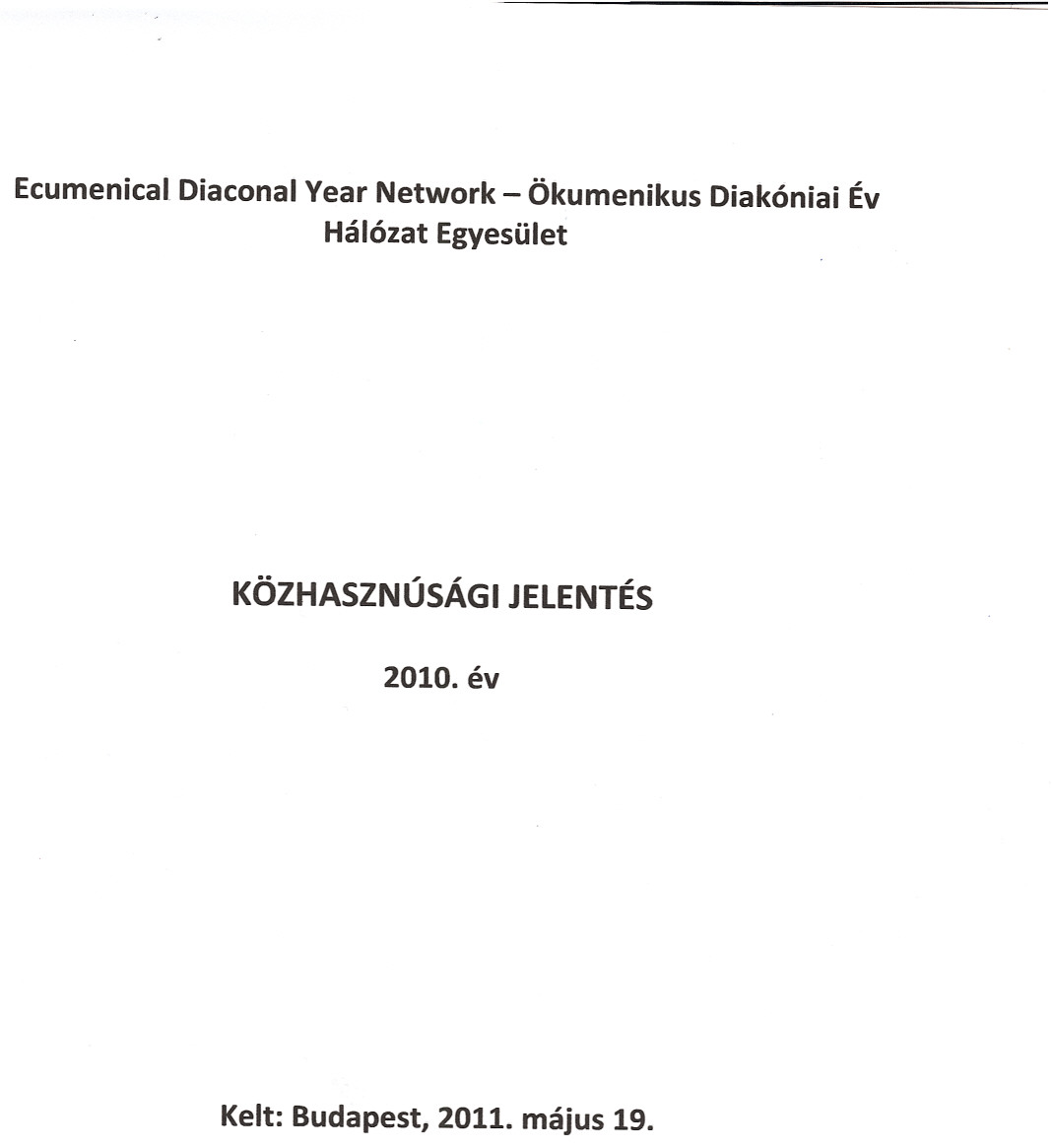 Ecumenical Diaconal Year Network - Okumenikus Halozat EgyesUiet