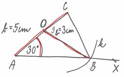 8. Szerkeszd meg az BC háromszöget, ha adott: b = 5 cm, BC = 30 és s b = 3 cm (a b oldalhoz tartozó súlyvonal).