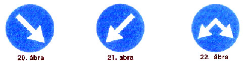 tárgyat, amelyen a táblát elhelyezték - a táblán levő nyíl által jelzett irányban kell kikerülni; c) "Körforgalom" (23.