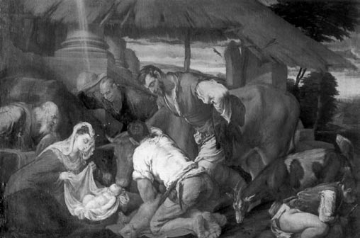 A Megváltó bölcsője Jacopo Bassano: A pásztorok imádása Egyedül álldogált a félhomályban, lassan esteledett, s körülötte mély csend honolt.