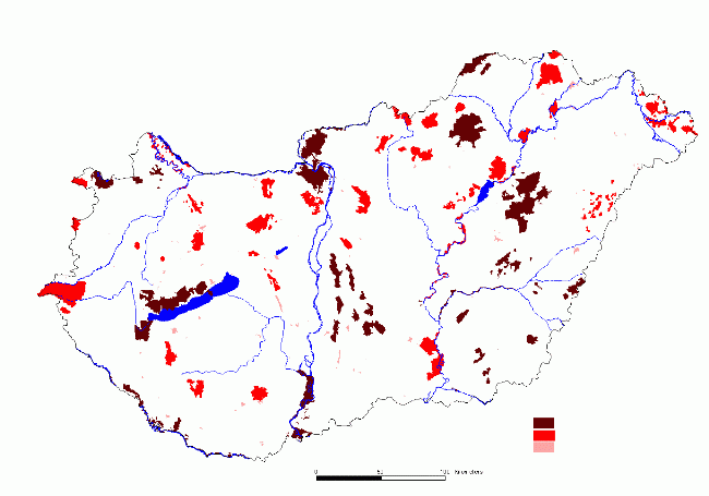 2. Térkép: Magyarország természetvédelmi területei