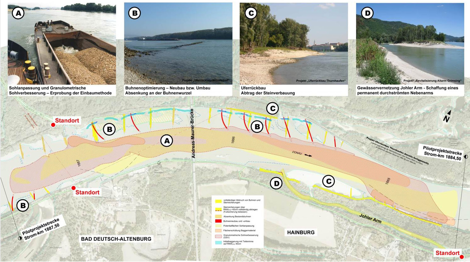 Further measures of the Pilot Project are the reconnection of a 1.