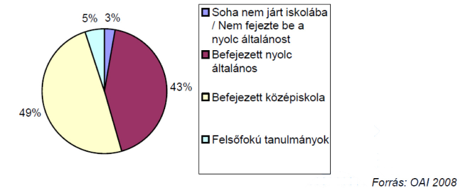 AZ INJEKCIÓS DROGHASZNÁLAT ELŐFORDULÁSA ÉS KOCKÁZATAI 43 ISKOLÁBÓL VALÓ KIMARADÁS A TDI adatok alapján a kezeltek 42,7%-nek a legmagasabb iskolai végzettsége alapfokú iskolai végzettség, 2,7% soha