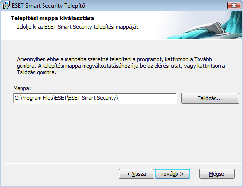 Válassza ki a kéretlen alkalmazások keresésének engedélyezését (javasolt), így engedélyezheti, hogy az ESET Smart Security meggátolhassa a kéretlen alkalmazások feltelepülését.