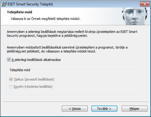 2. Telepítés A telepítő elindítása után a telepítővarázsló végigvezeti Önt a telepítés alaplépésein. Fontos: Győződjön meg arról, hogy a számítógépen nincs másik víruskereső program telepítve.