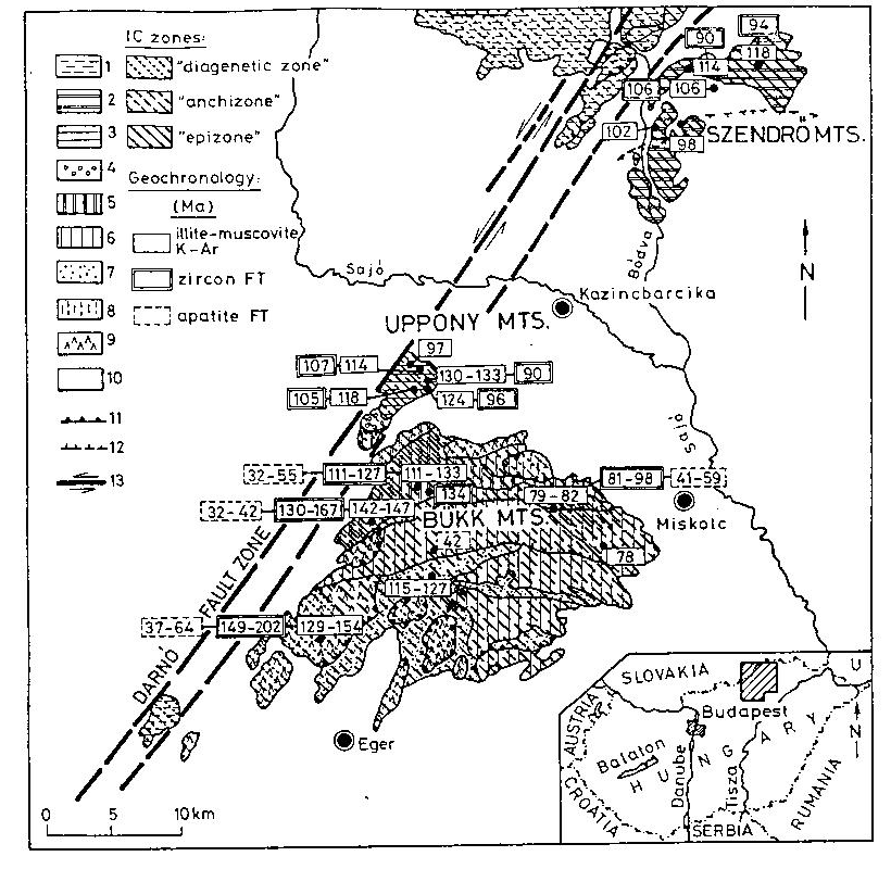 Balogh és társai, 1989a). A < 2 µm-es ásványfrakción végzett kormeghatározásaink eredményeit az IC értékekkel együtt az 5.3.1. táblázat tartalmazza. 5.3.2. Ábra.