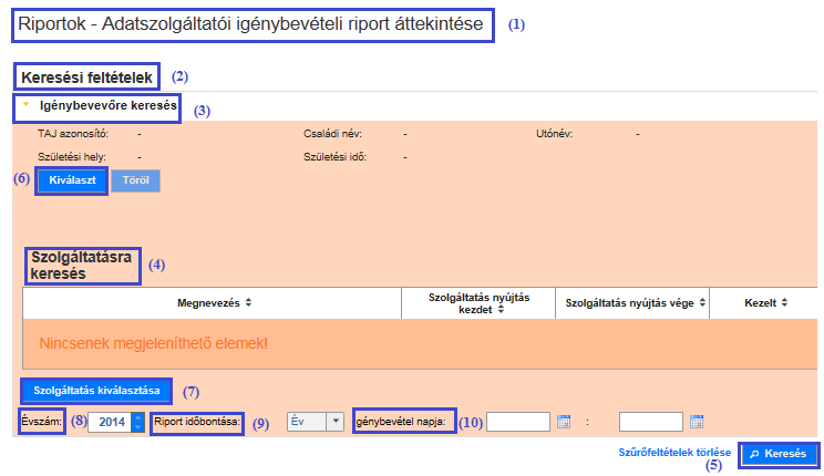 A (12) Letöltés gomb használatával a program a találati lista tartalmát egy Excel fájlba másolja át. 6.1.4.