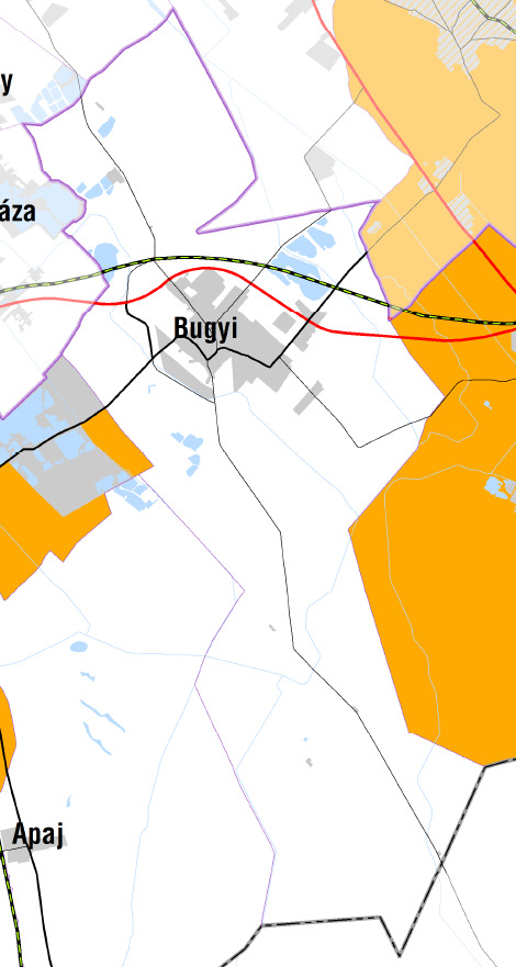 12 melléklet A Bugyi területén lévő bányatelkek területét a hatályos településszerkezeti