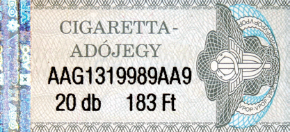 Cigarettaadójegy 1998.