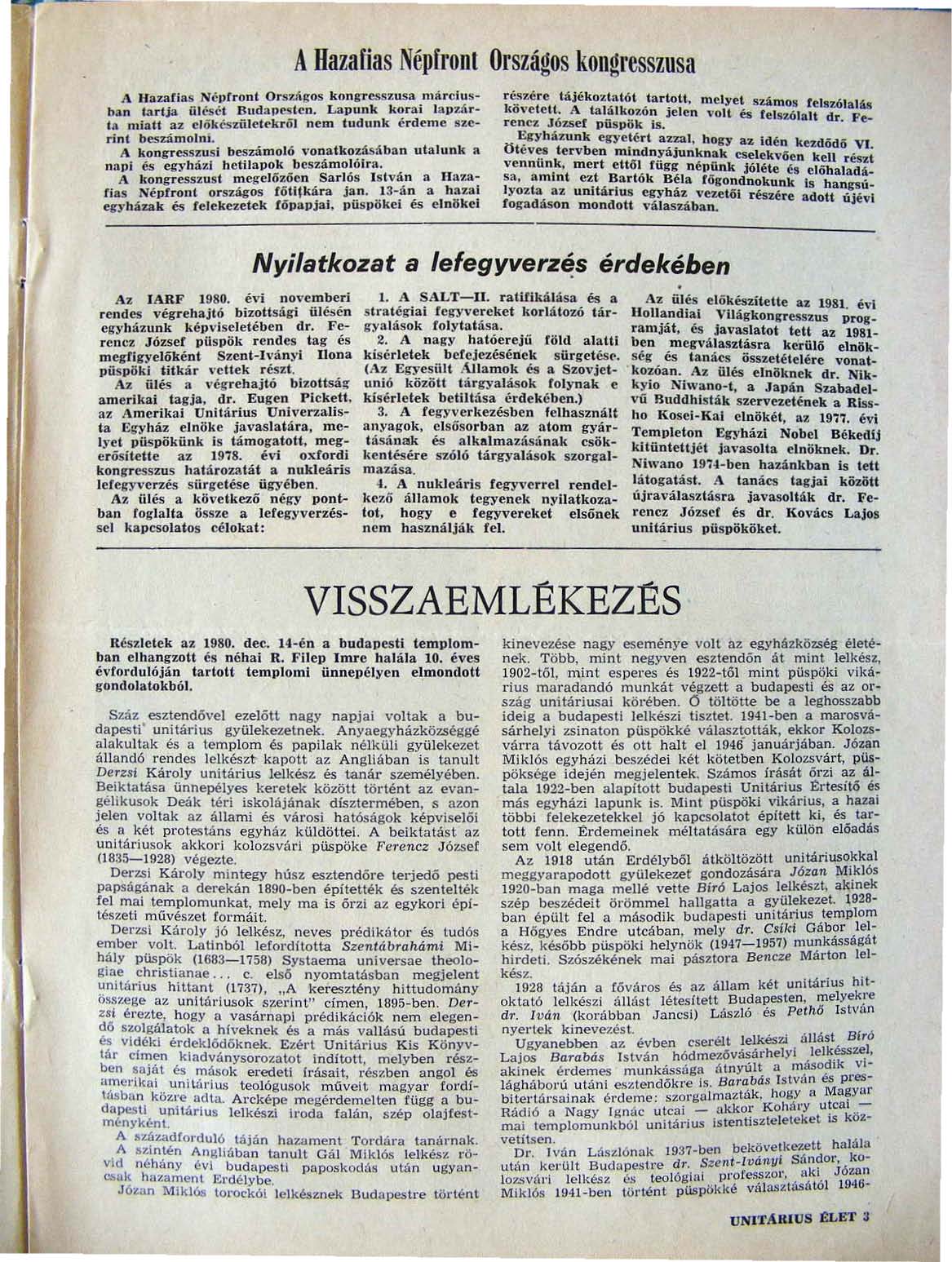 A Hazafias Népb'onl Országos kongresszusa A Ifazafias Neptront Ors7.Ágos kongresszusa márciusban l.utja illket BudapCliten. Lapunk korai la pz.'lrta miau 3:1!